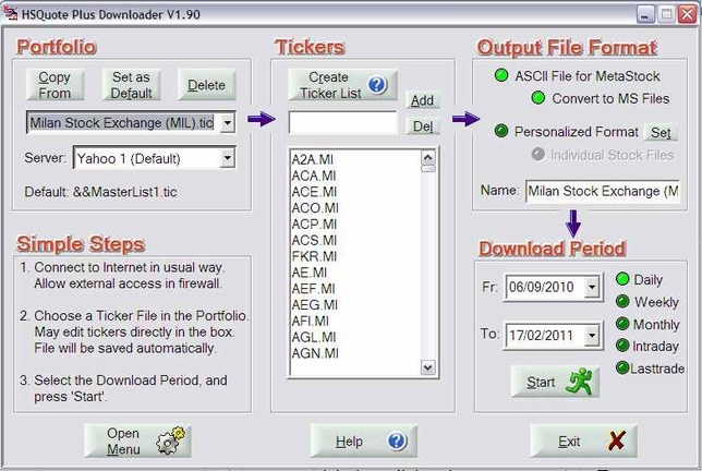 HSQuote Main Panel