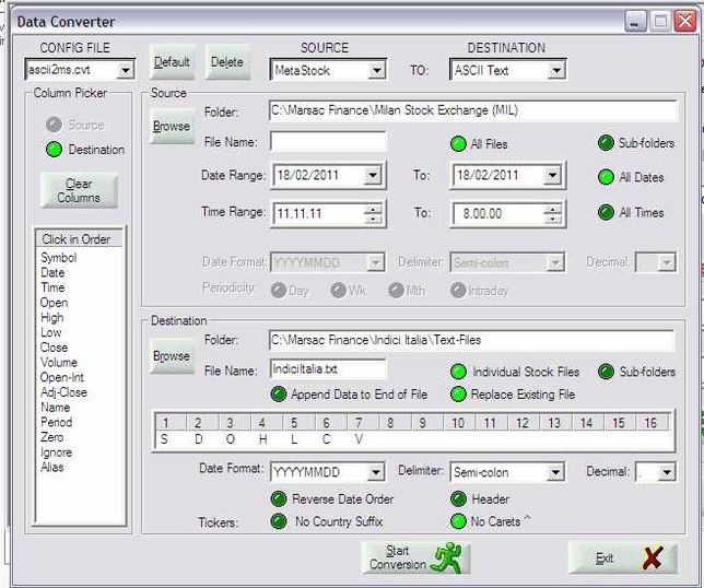 HSQuote Data Converter Panel